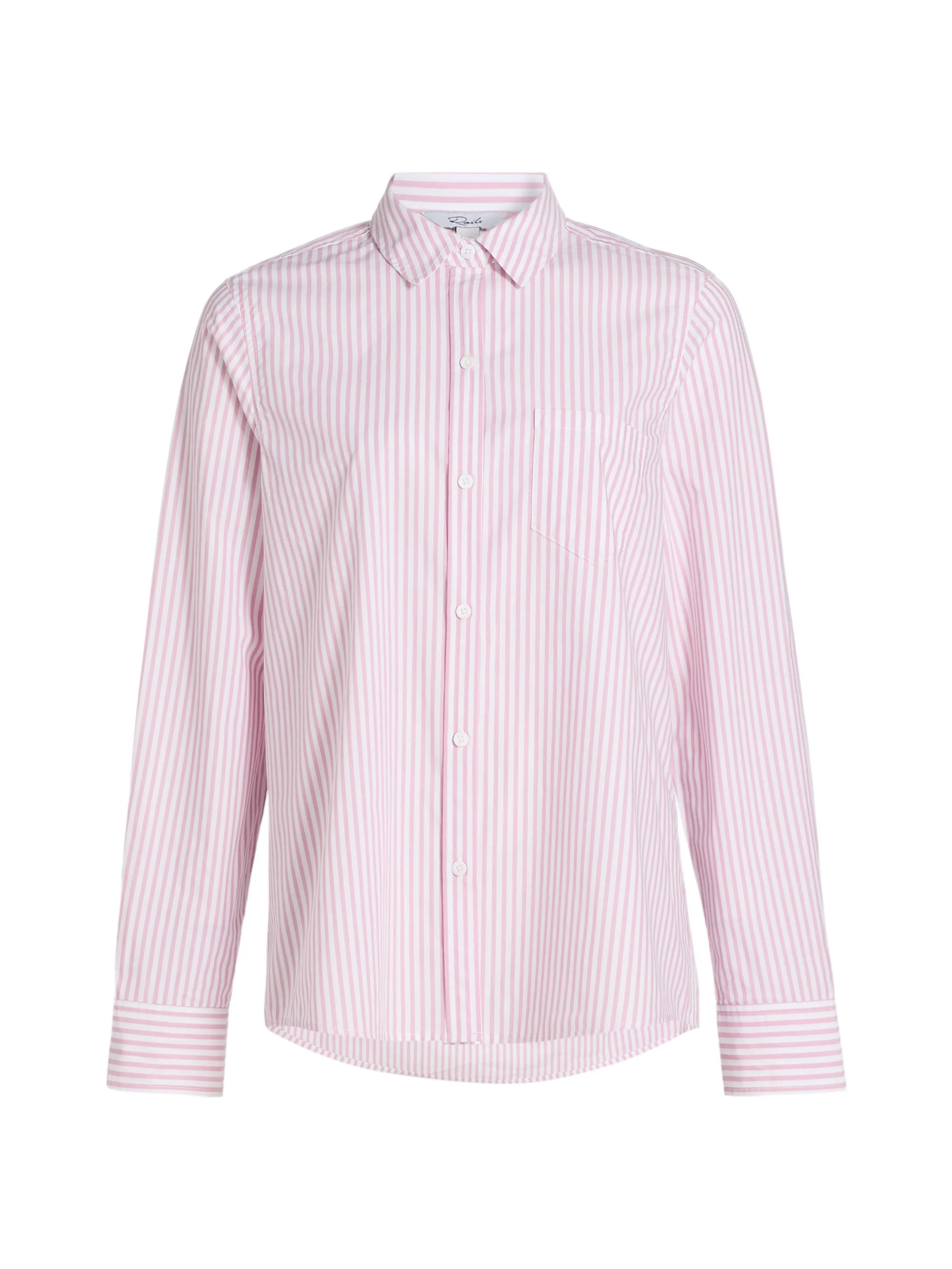 Women's Stina Striped Cotton Button-Front Shirt - Rose Stripe - 1