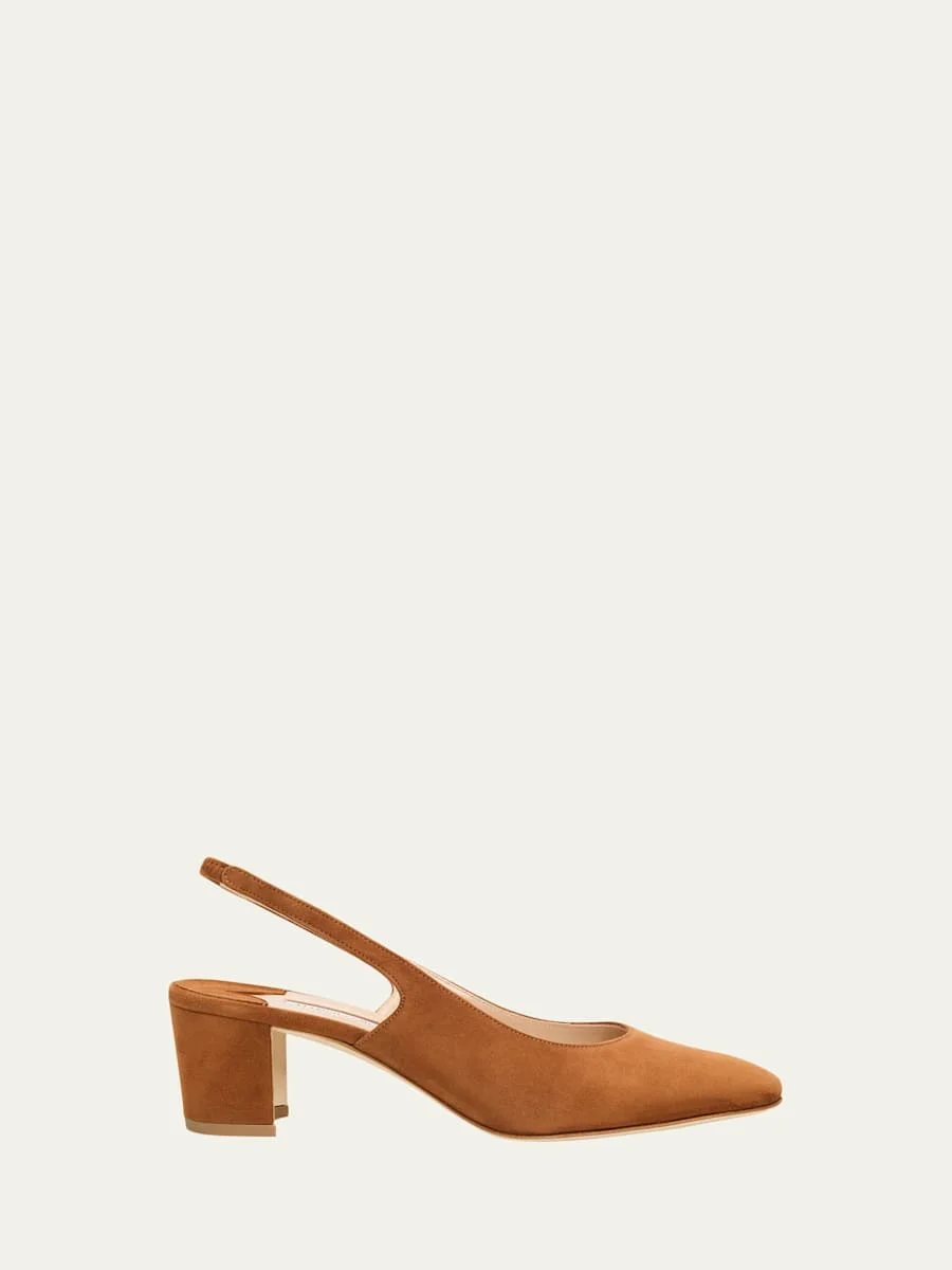 50mm Allurasan Suede Slingback Pumps - 1