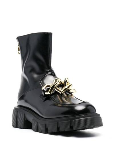 Moschino chain-embellished leather boots outlook