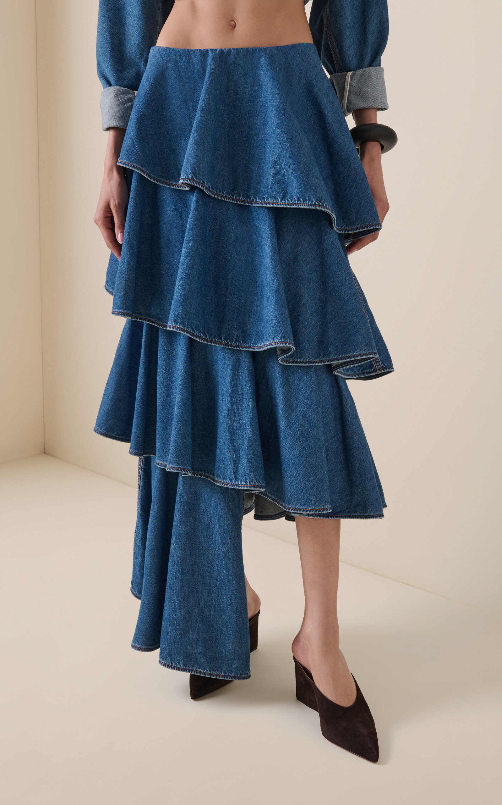 Spiral Denim Skirt blue - 3