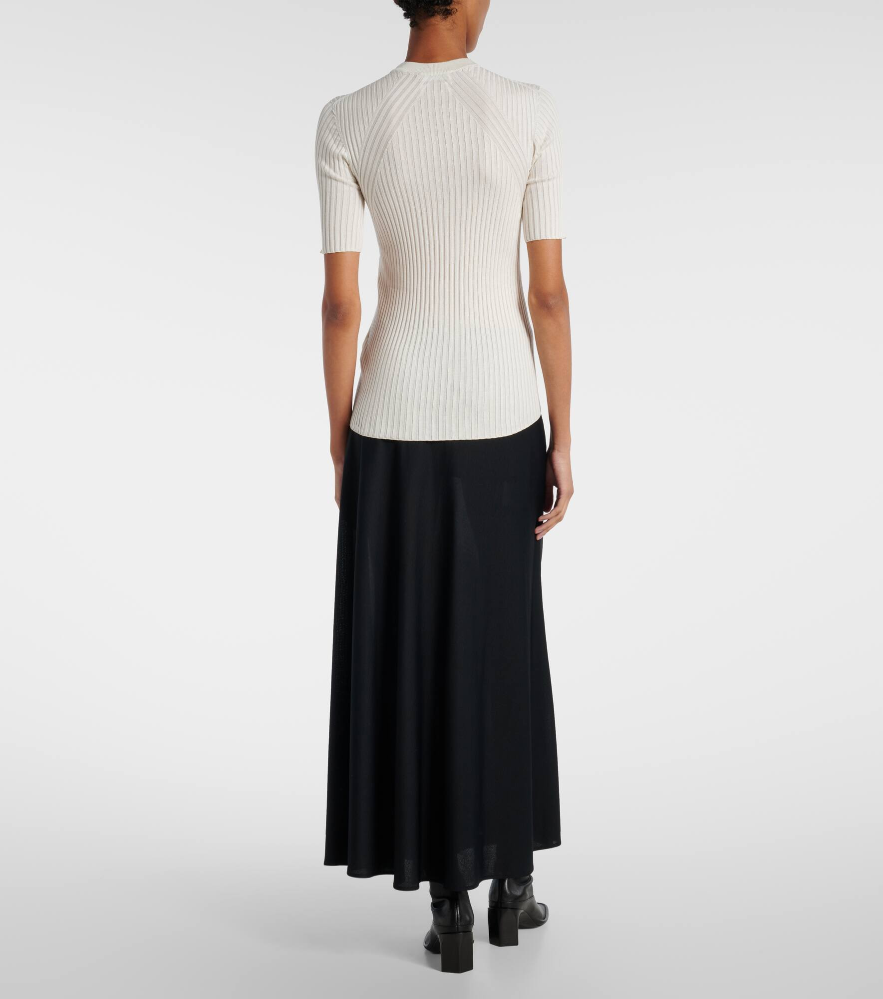 Ribbed-knit silk sweater - 3
