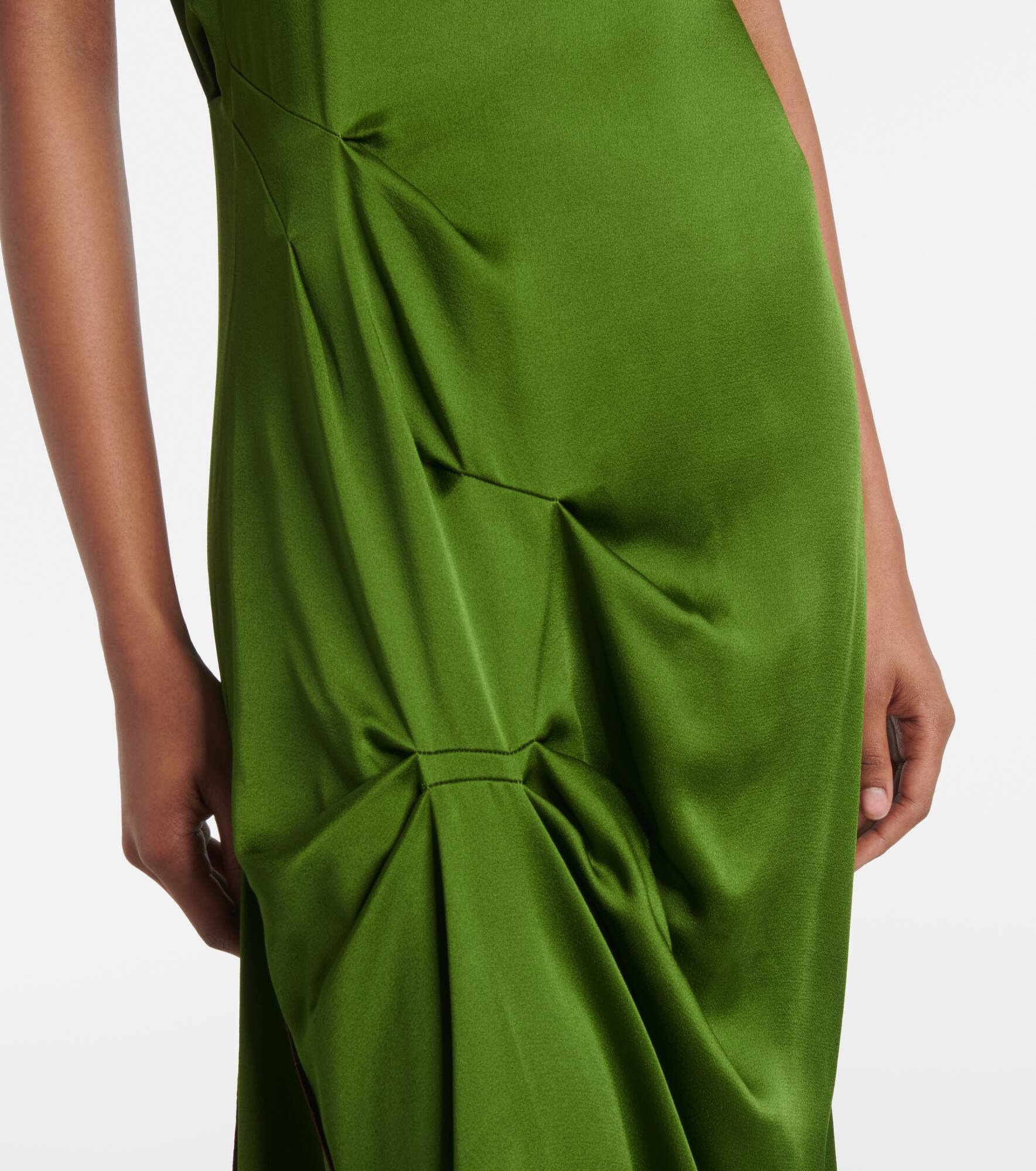 Asymmetric satin midi dress - 5