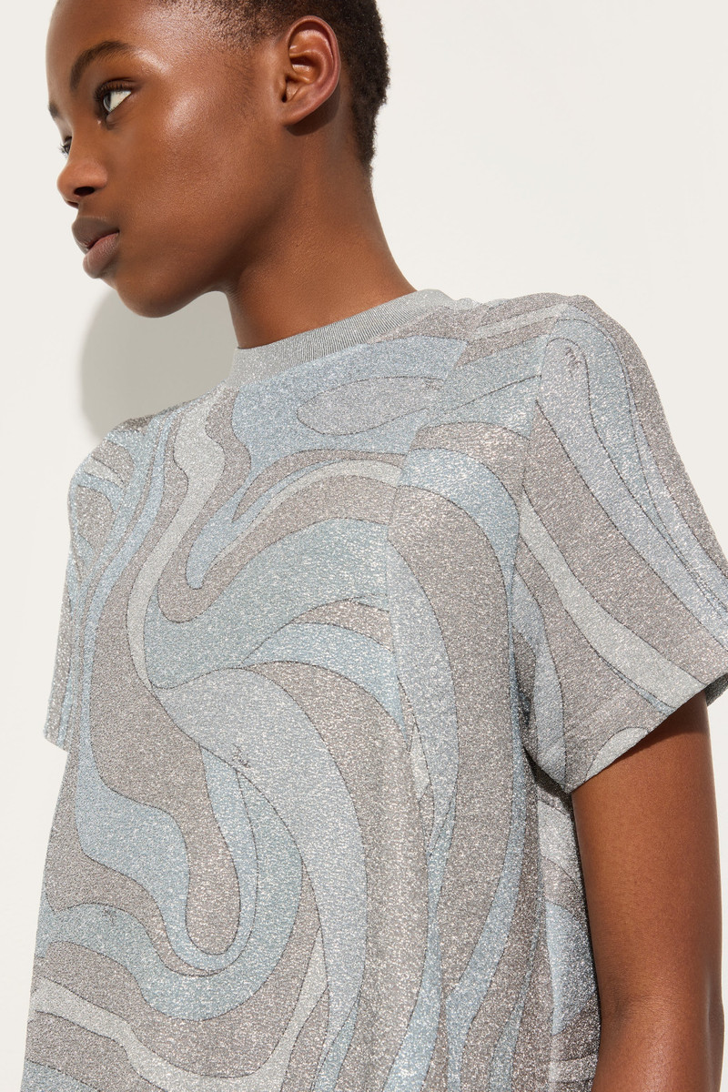 MARMO PRINT MIDI DRESS IN JERSEY LAMÉ 5