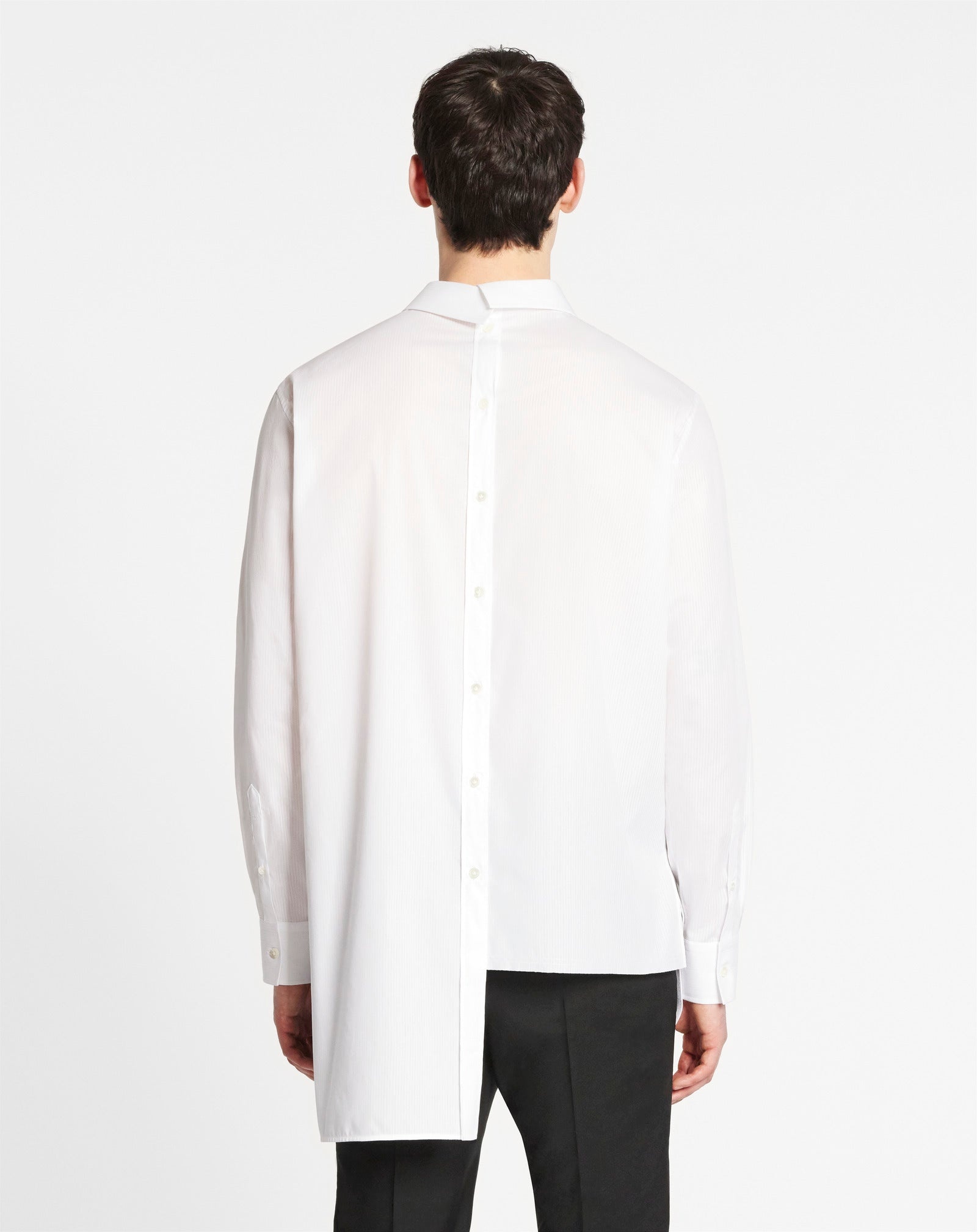 ASYMMETRICAL SHIRT WITH TONE-ON-TONE STRIPES - 3