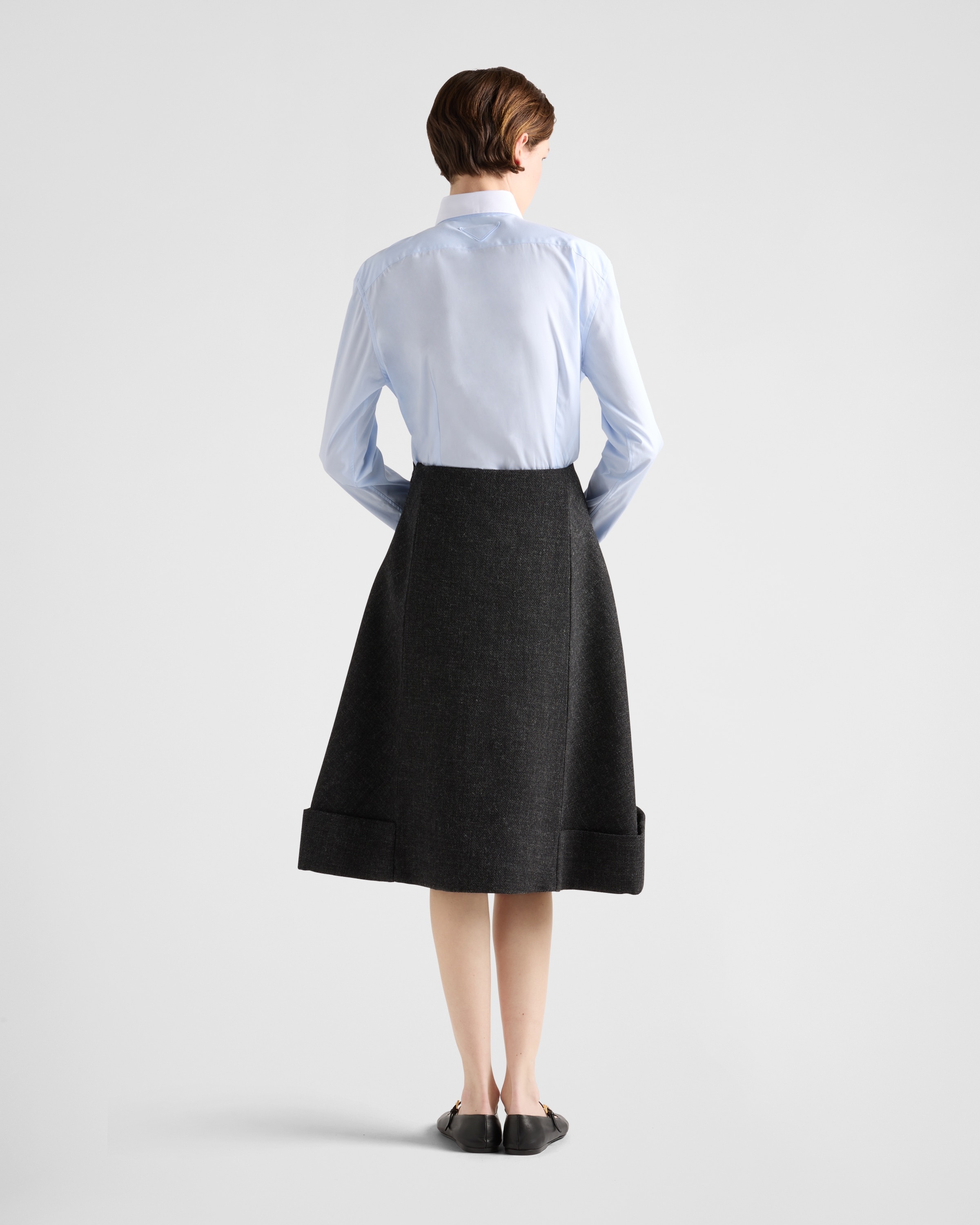 Embroidered Oxford cotton and poplin shirt - 5