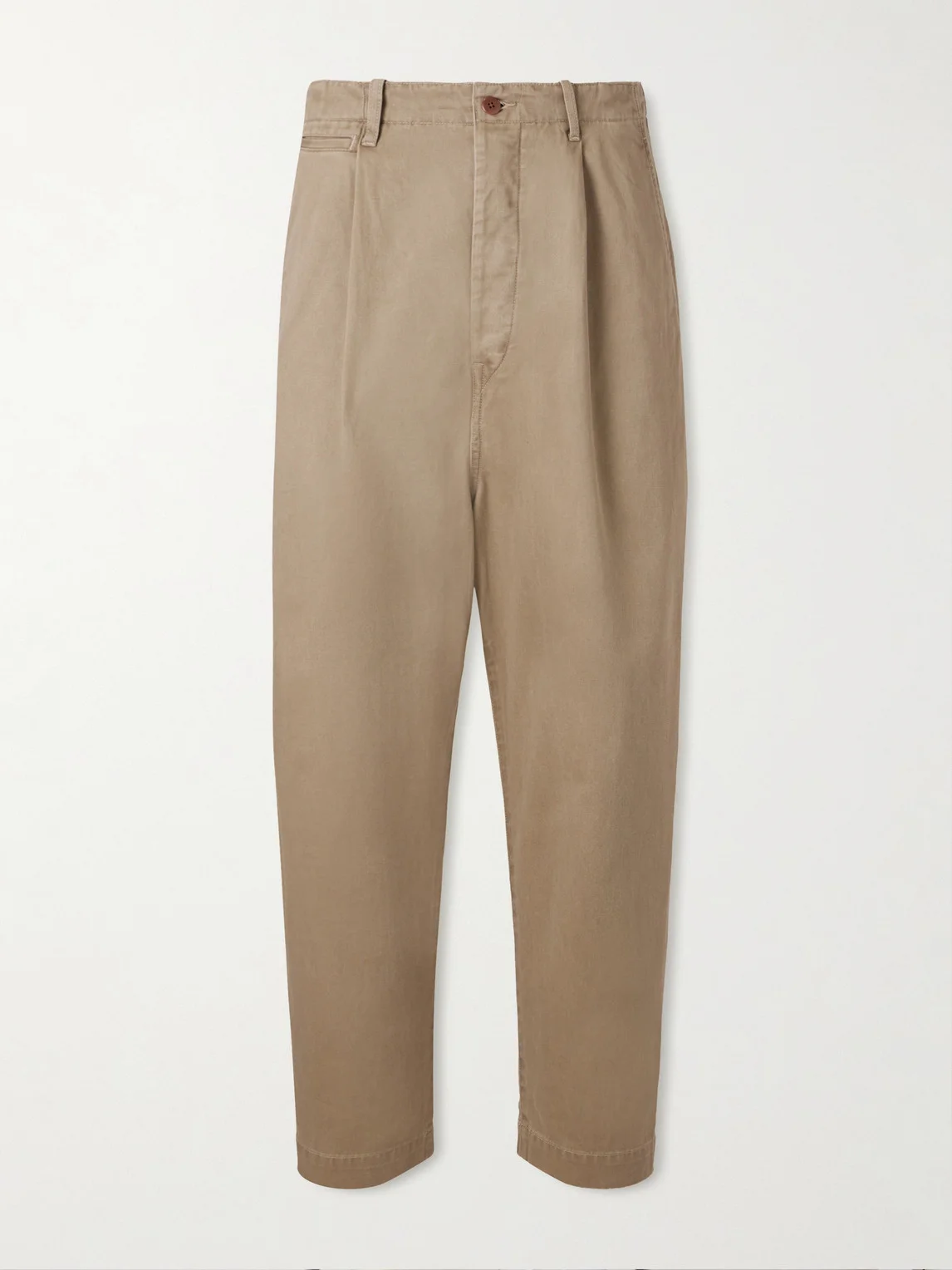 Straight-Leg Pleated Cotton-Twill Chinos - 1