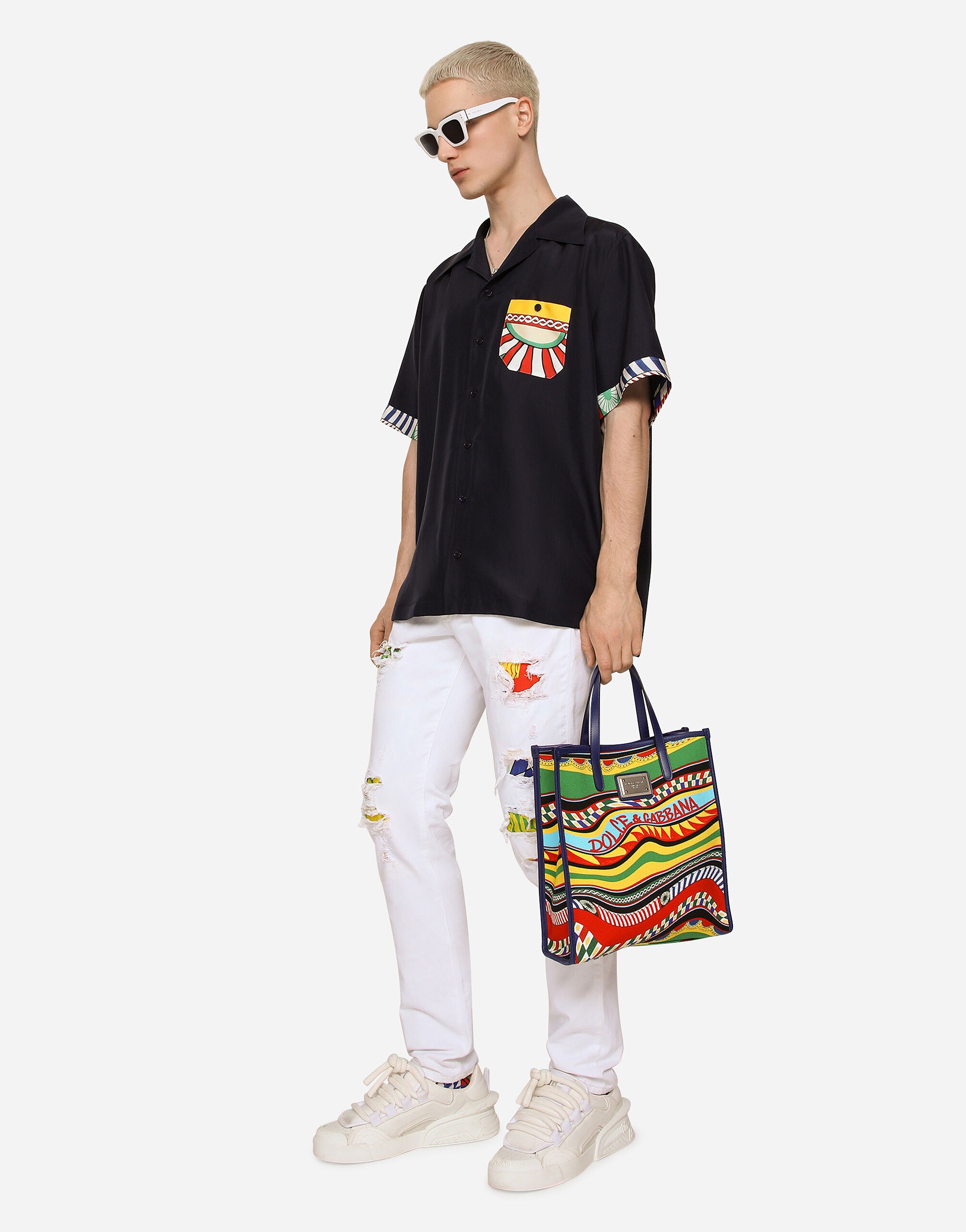 Small printed canvas shopper - 2