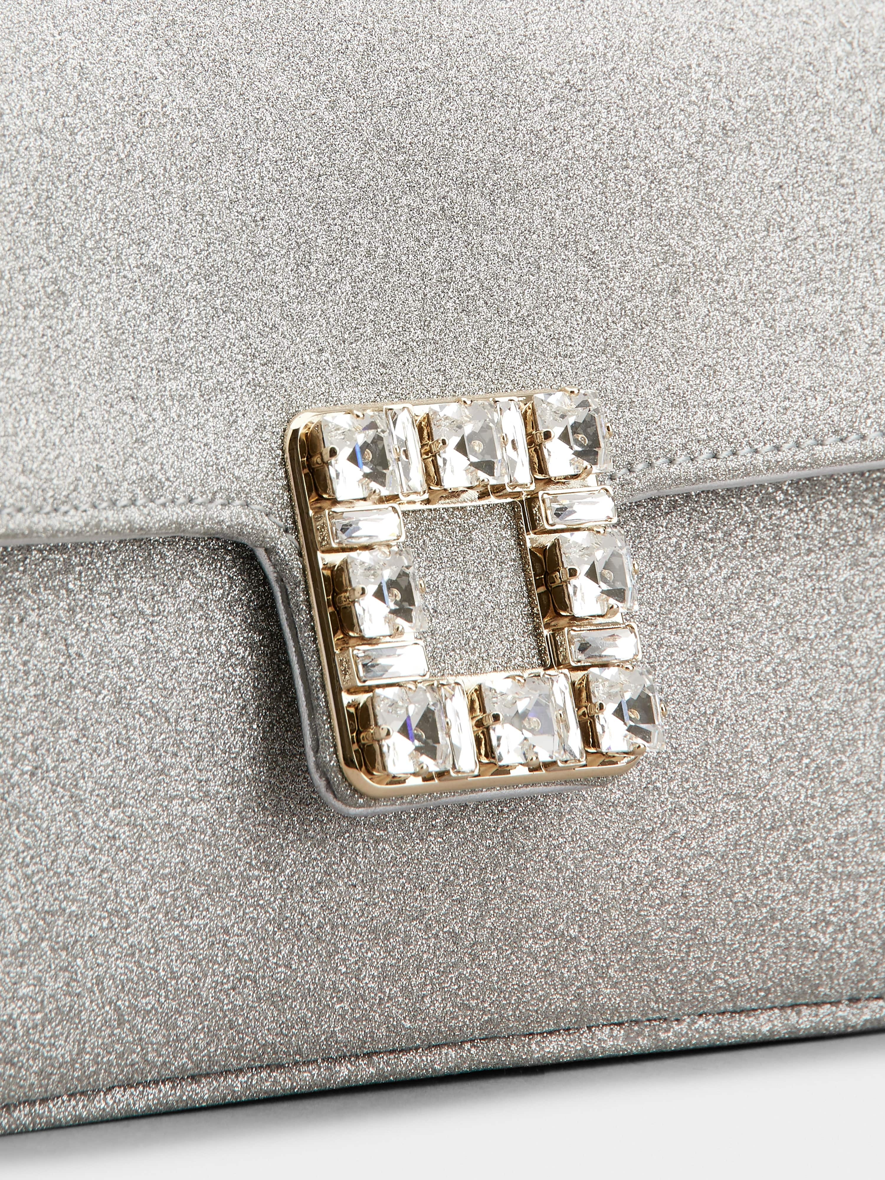 Jeu de Fille Strass Buckle Clutch Bag in Glitter Fabric - 7