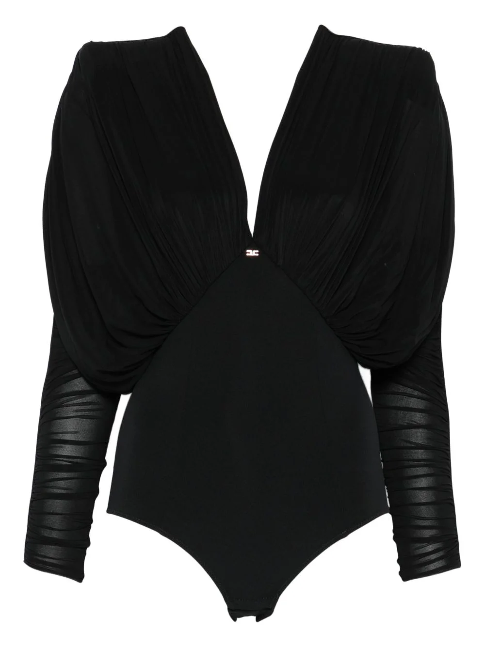 pleated-shoulder bodysuit - 1
