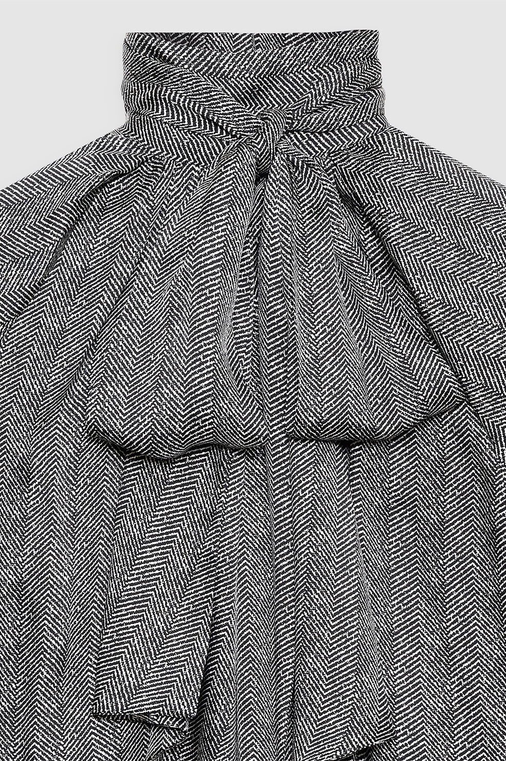 Rachel Top - Black And White Herringbone - 4