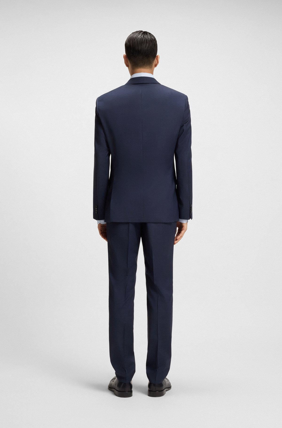 SLIM-FIT THREE-PIECE SUIT IN MELANGE WOOL - 3