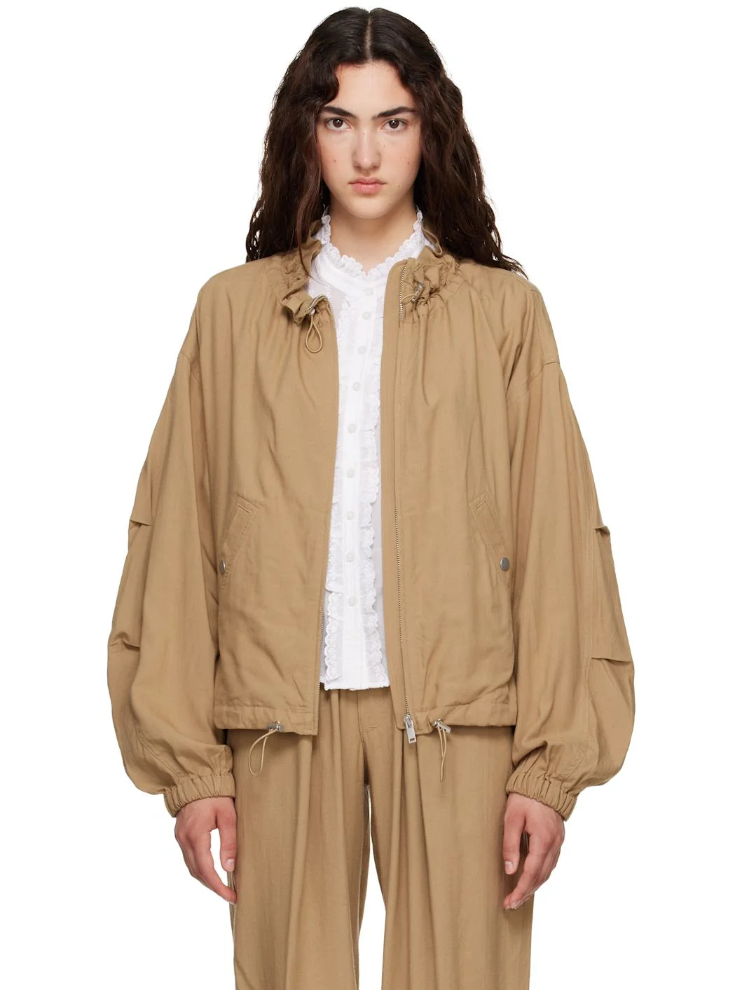 Khaki Plume Jacket - 1