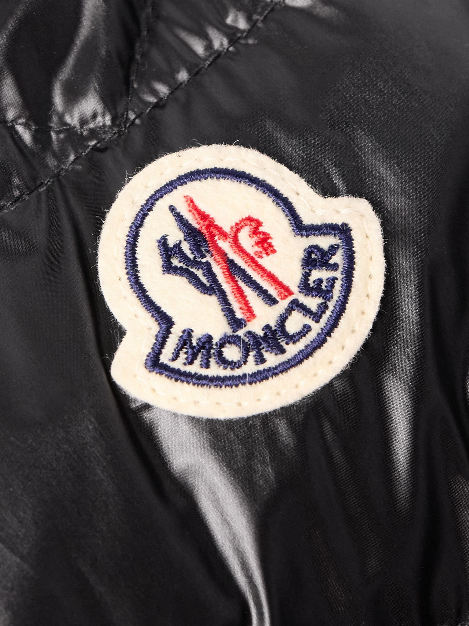 Gliere Logo-Appliquéd Quilted Glossed-Nylon Down Hooded Jacket Black - 5