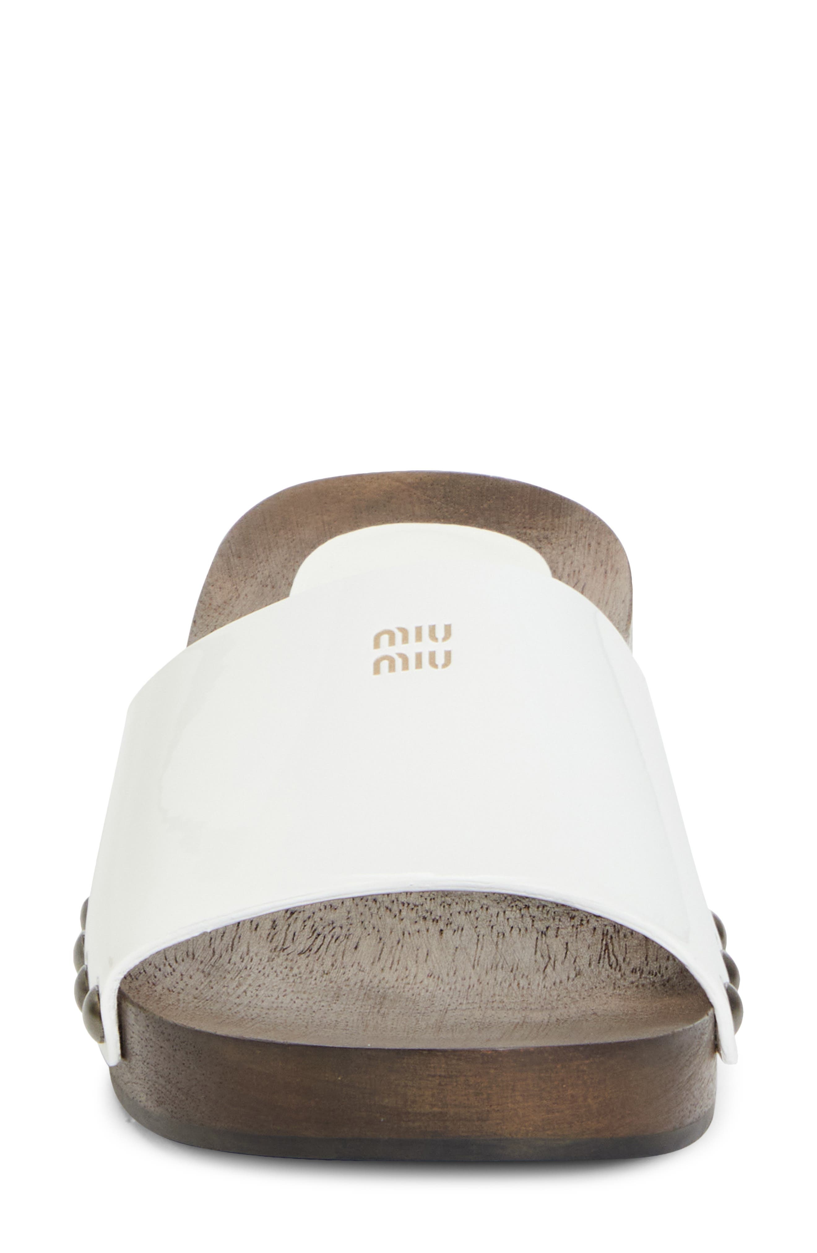 Miu Miu Clog Slide Sandal in Bianco at Nordstrom - 5