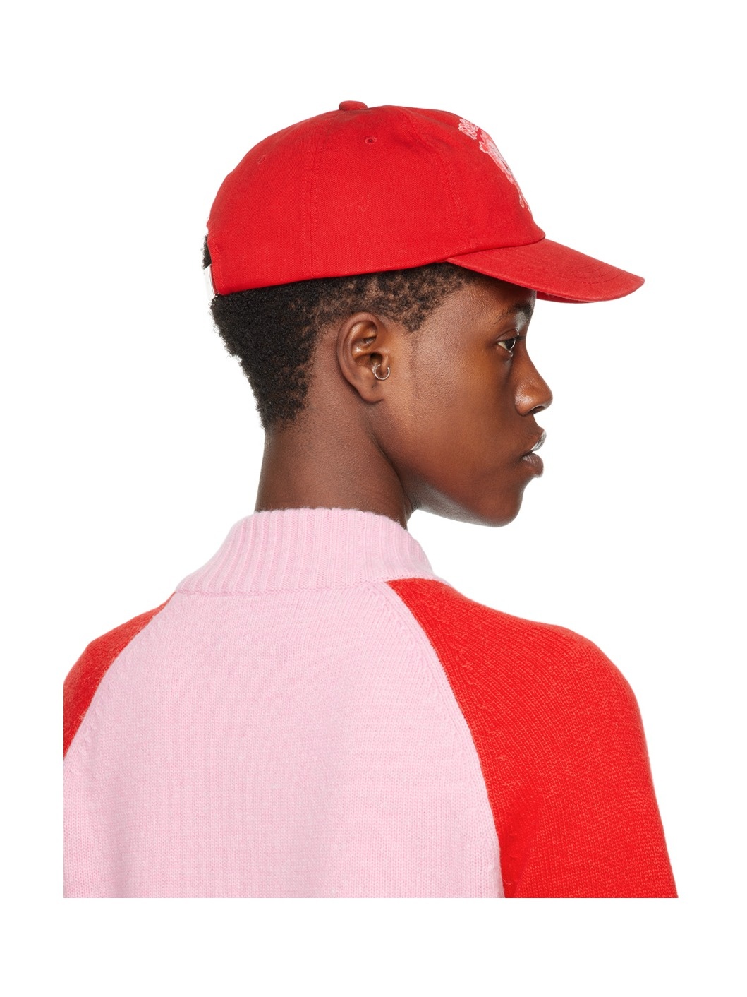 Red Character Print Cap - 3