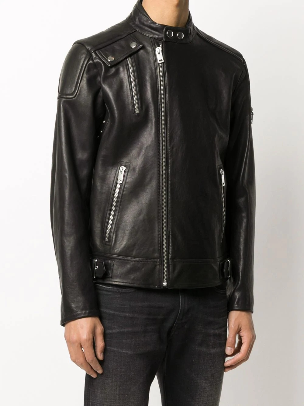 zip-up biker jacket - 4