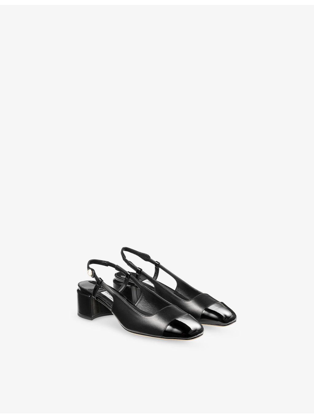 Elisa 45 Leather and Patent-Leather Slingback Courts - 3