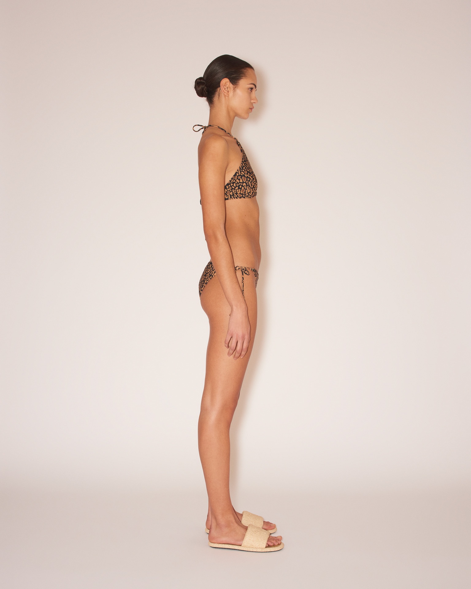 JALISA - Matte stretch bikini top - Brown Ocelot - 4