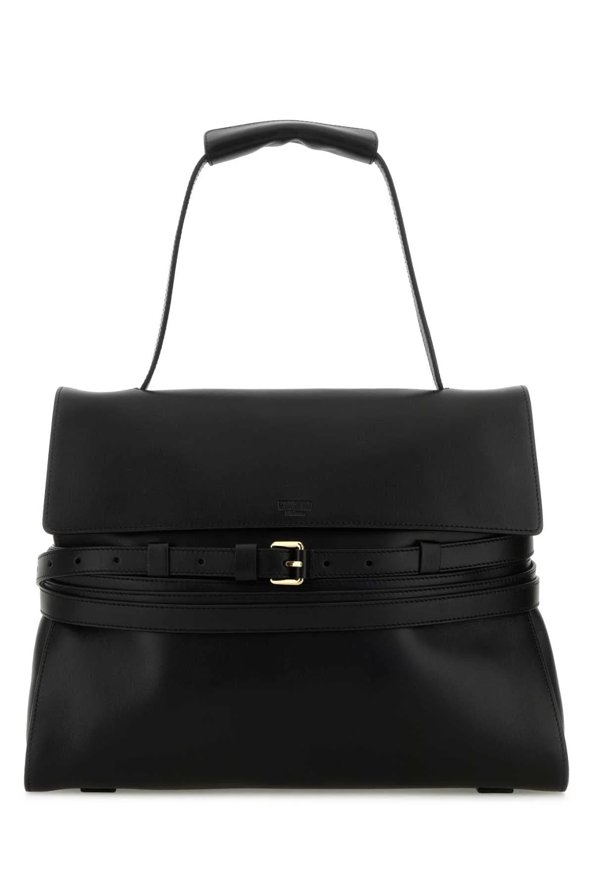 Moschino Women Black Leather Medium Tie Me Handbag - 1