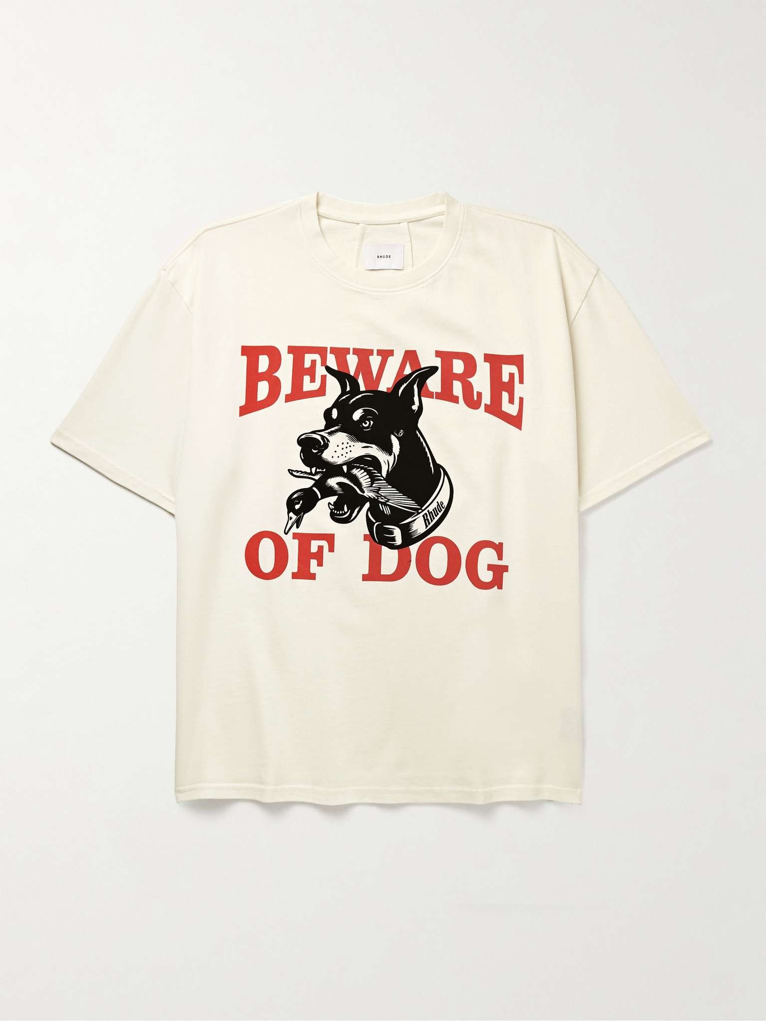 Warning Logo-Print Cotton-Jersey T-Shirt - 1