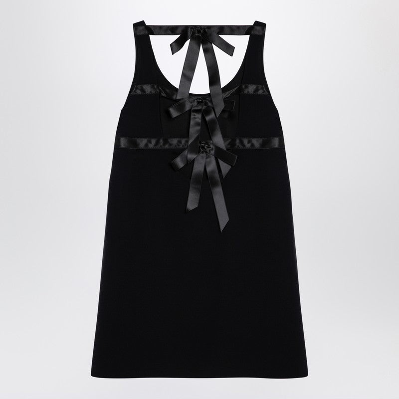 ワンピース PRADA BLACK VELVET MINI DRESS WITH BOWS Prada Black velvet mini dress with bows | TheDoubleF
