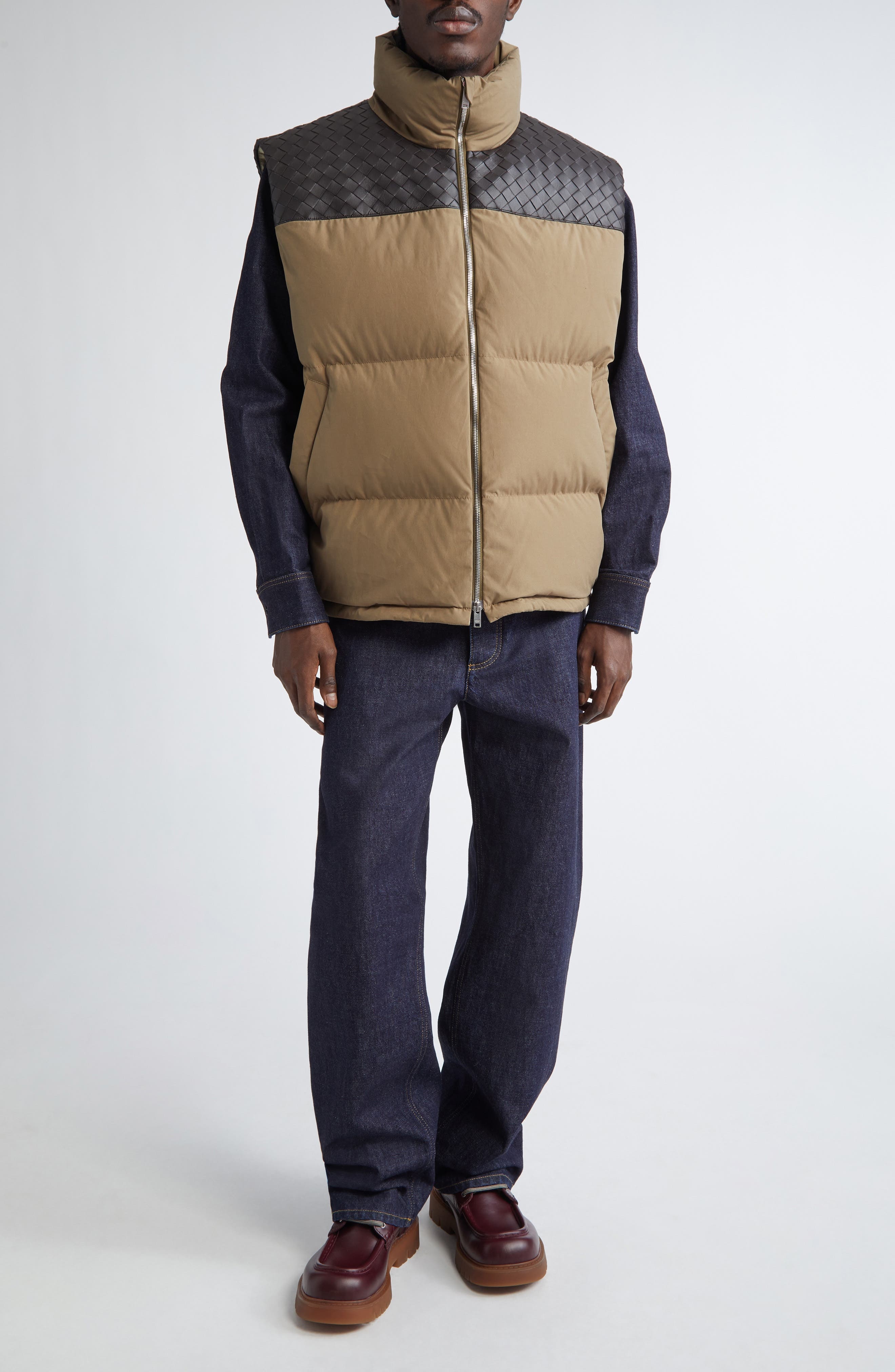 Bottega Veneta Mixed Media Down Puffer Vest in 9523 Liana at Nordstrom - 2