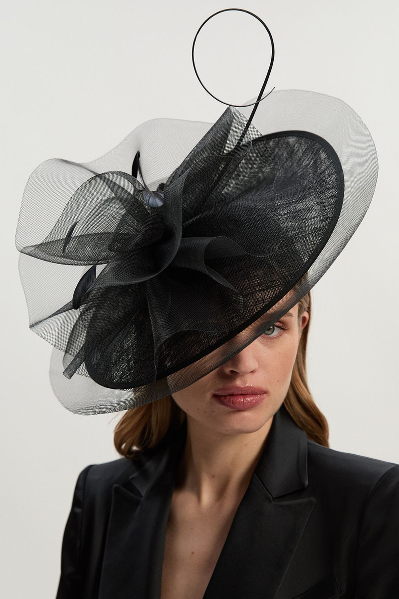 Veiled Feather Detail Fascinator 1