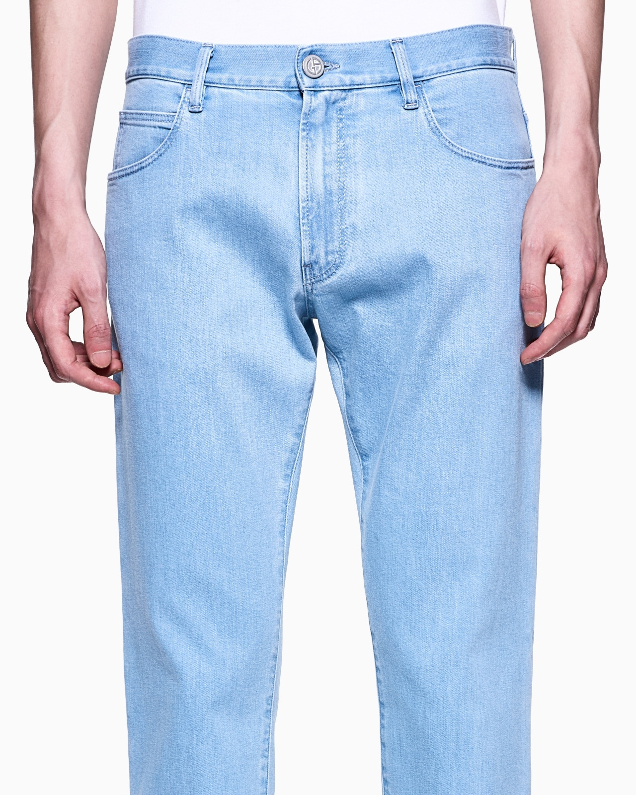 FIVE-POCKET, REGULAR-FIT, STRETCH COTTON-DENIM TROUSERS - 5