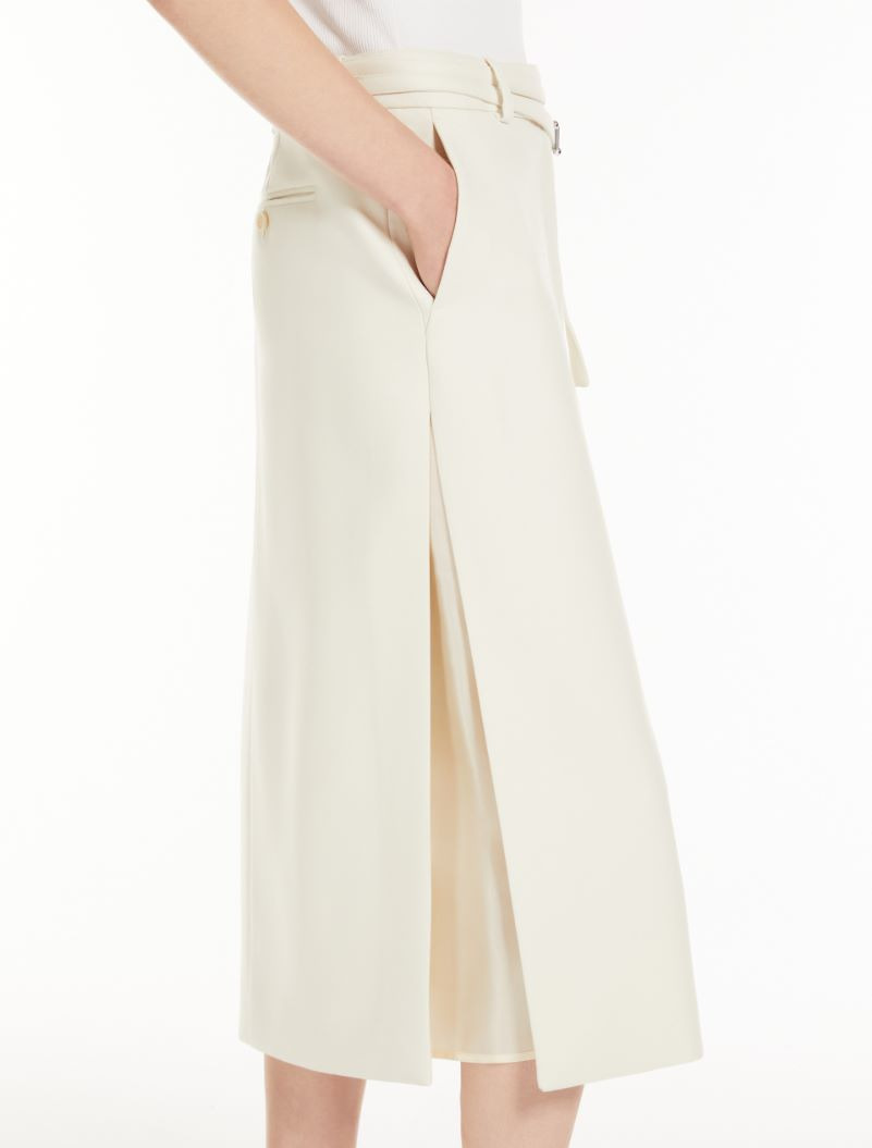 Calf-length skirt with a double-wrap belt - 5