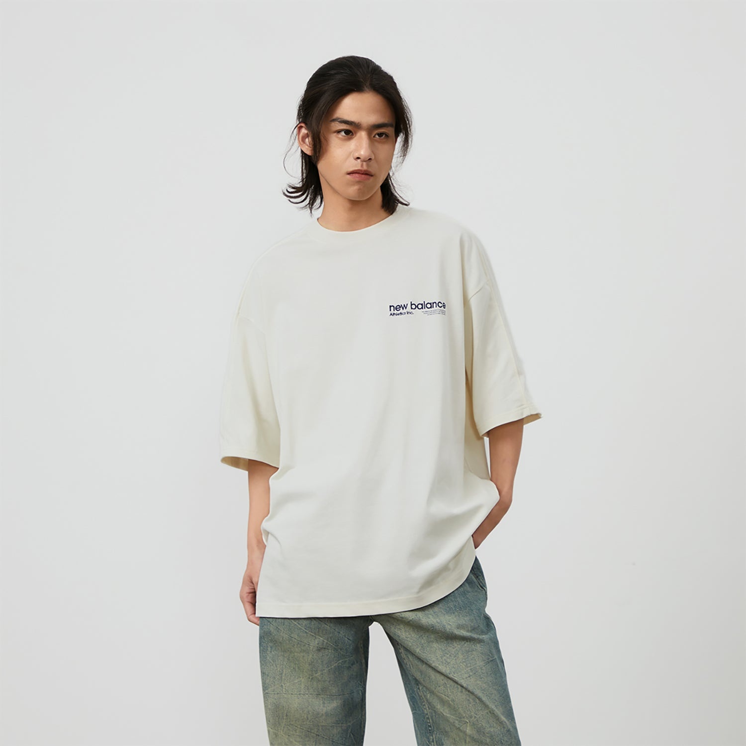New Balance Wordmark Logo T-Shirt 'White' AMT42301-CIC - 5