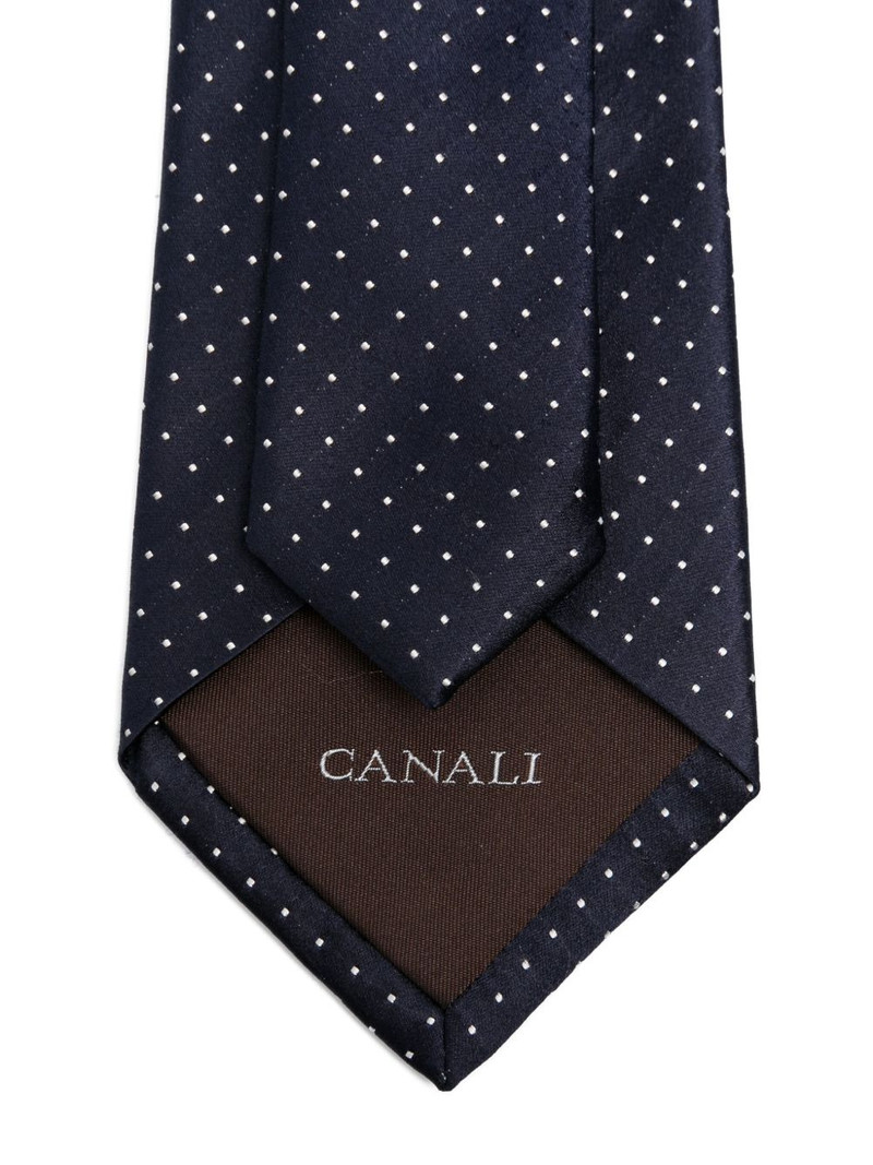 Canali polka-dot silk tie outlook