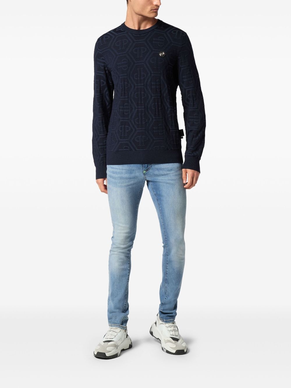 monogram-jacquard sweater - 2