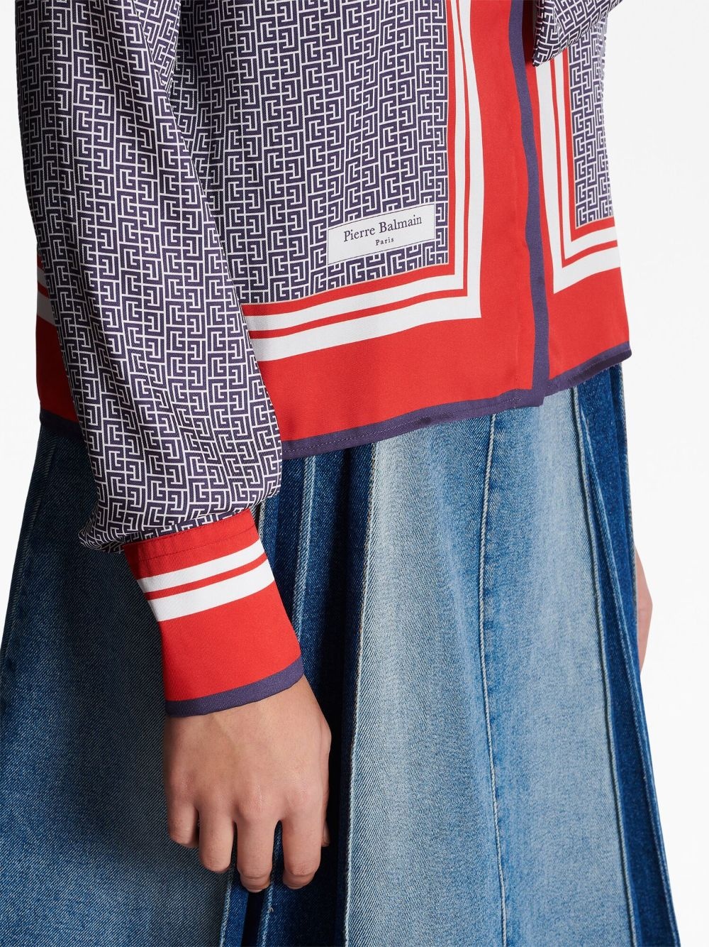 pussy-bow monogram-printed shirt - 6
