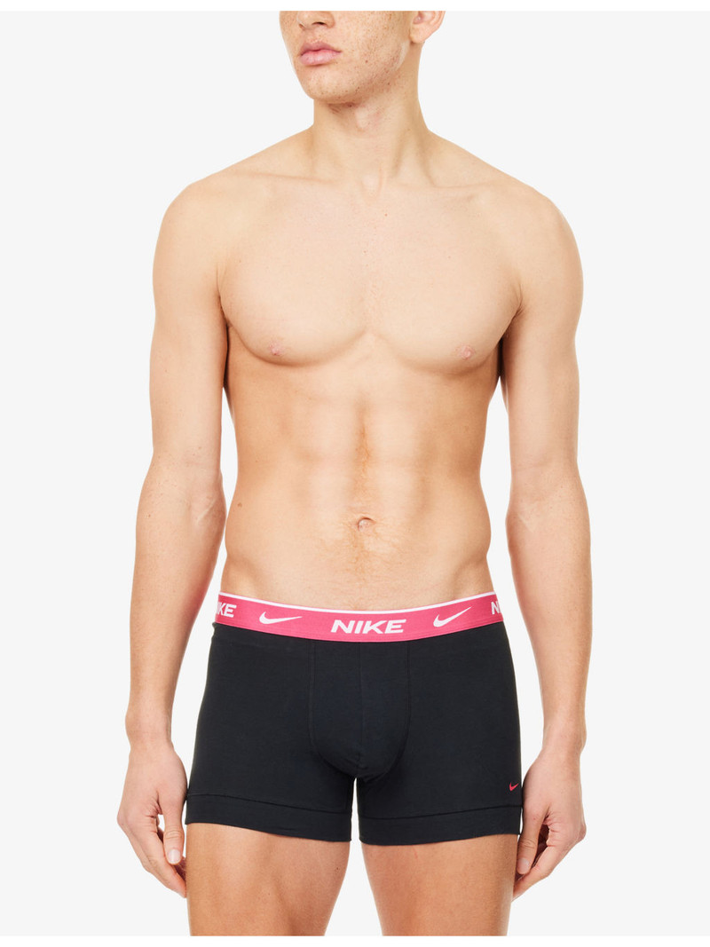 Nike Everyday Branded Pack Of Three Stretch-Cotton Trunks Shorty outlook