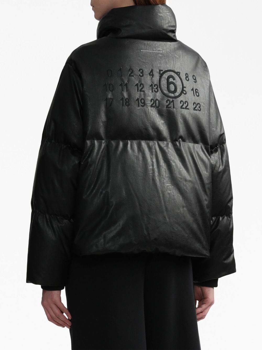 numbers-motif padded jacket - 4