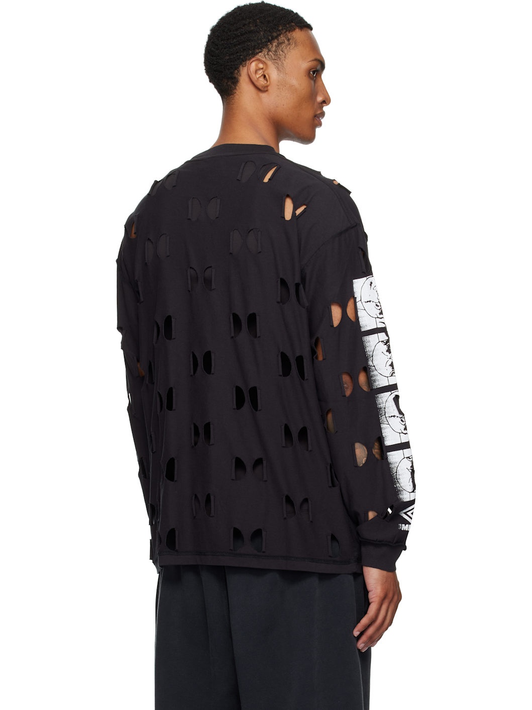 Black 'Against The Fence' LS T-shirt - 3