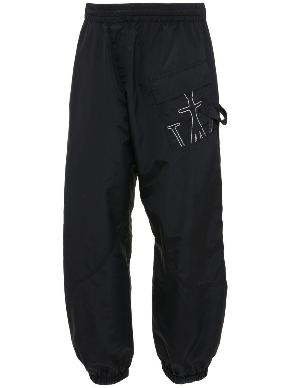 Anchor-embroidered twisted track pants - 1