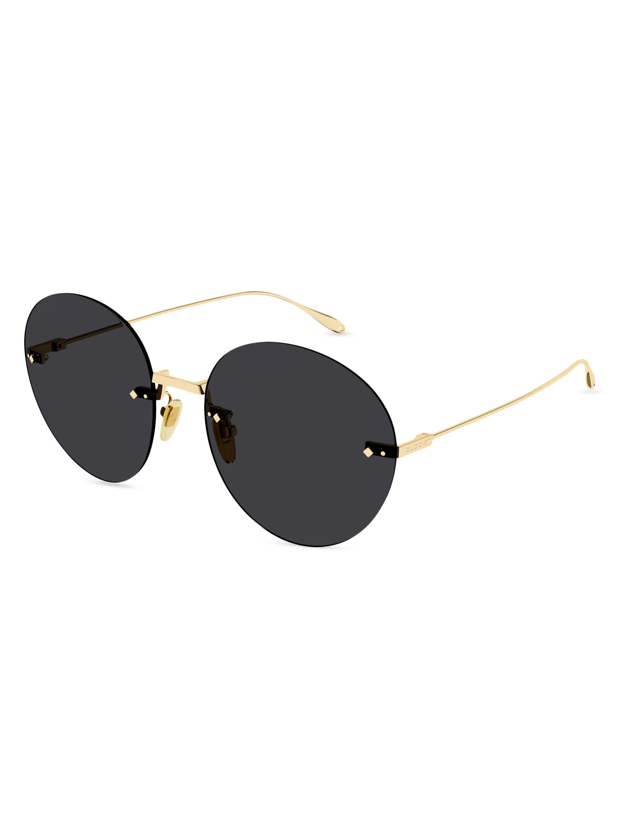 GUCCI Floral-pendant Round-frame Sunglasses - 1