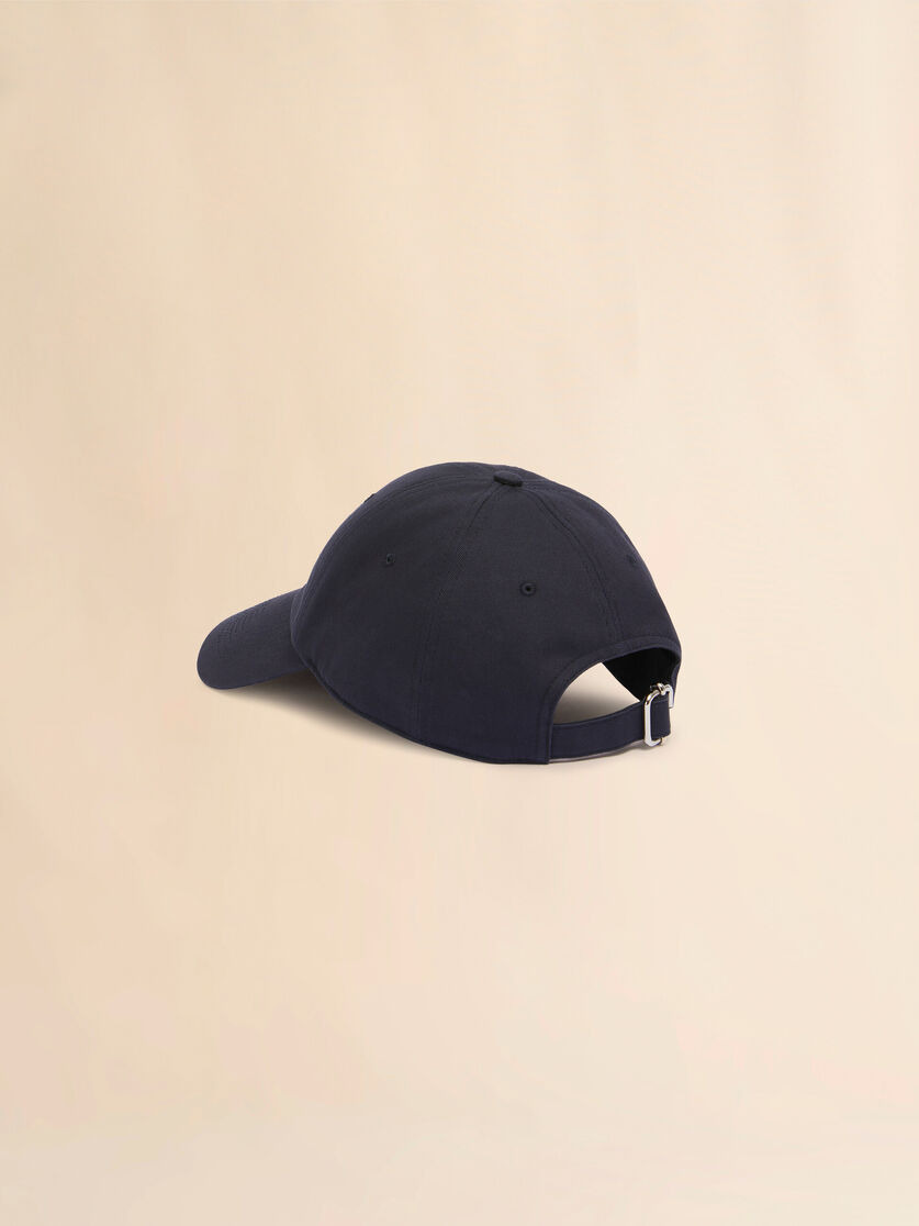 DEEP BLUE ORGANIC GABARDINE BASEBALL CAP WITH TRUNKAROO PATCH - 3