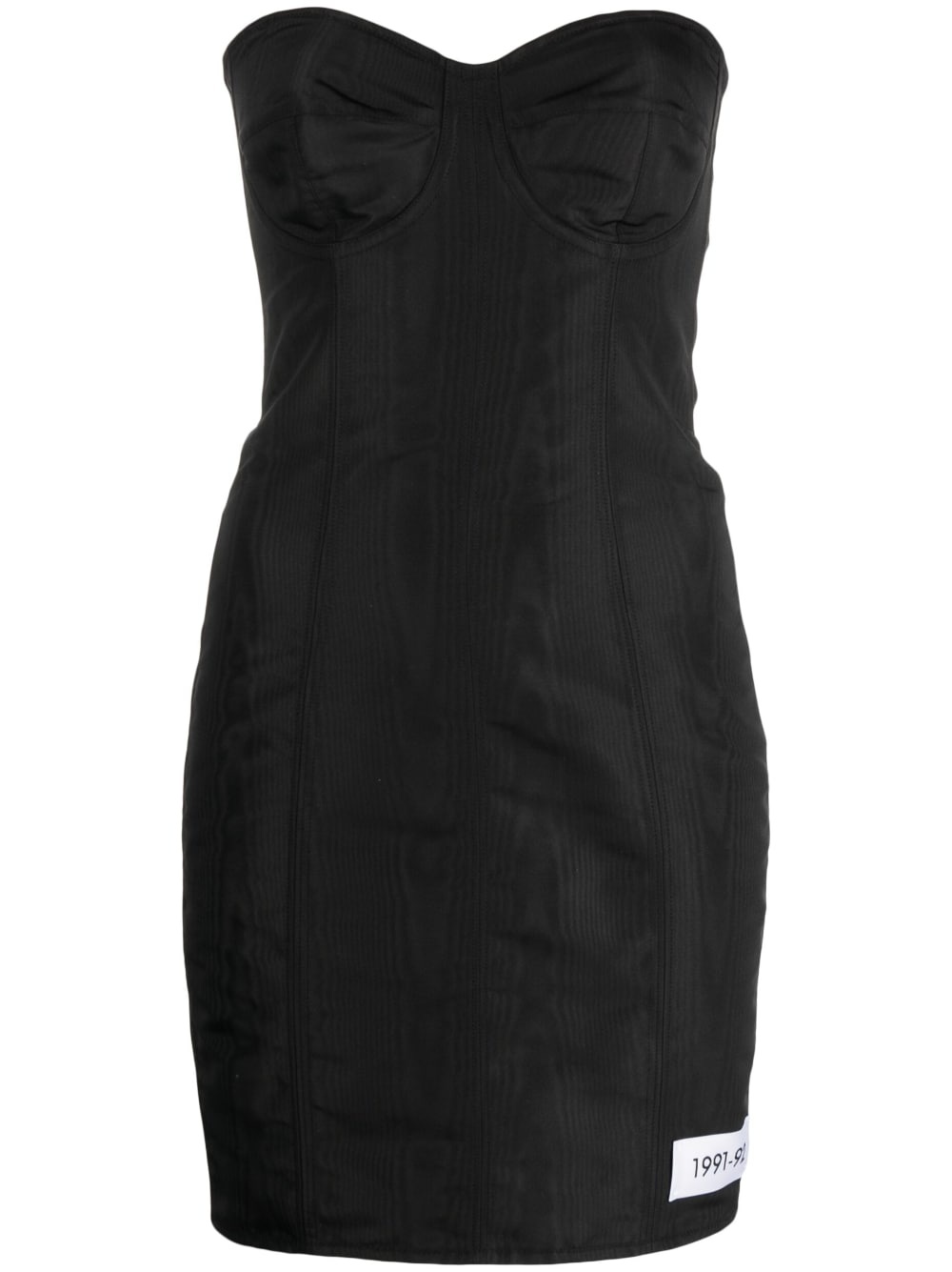 moiré-faille strapless minidress - 1