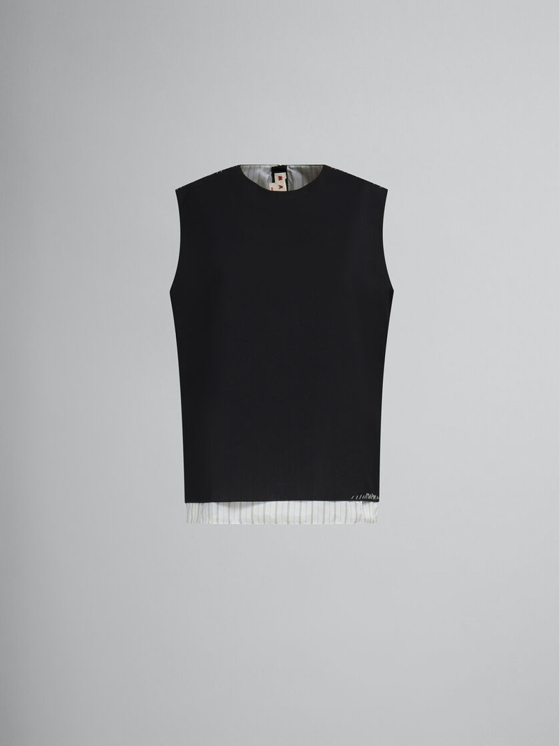 BLACK TROPICAL WOOL SLEEVELESS TOP 와 MARNI MENDING 1