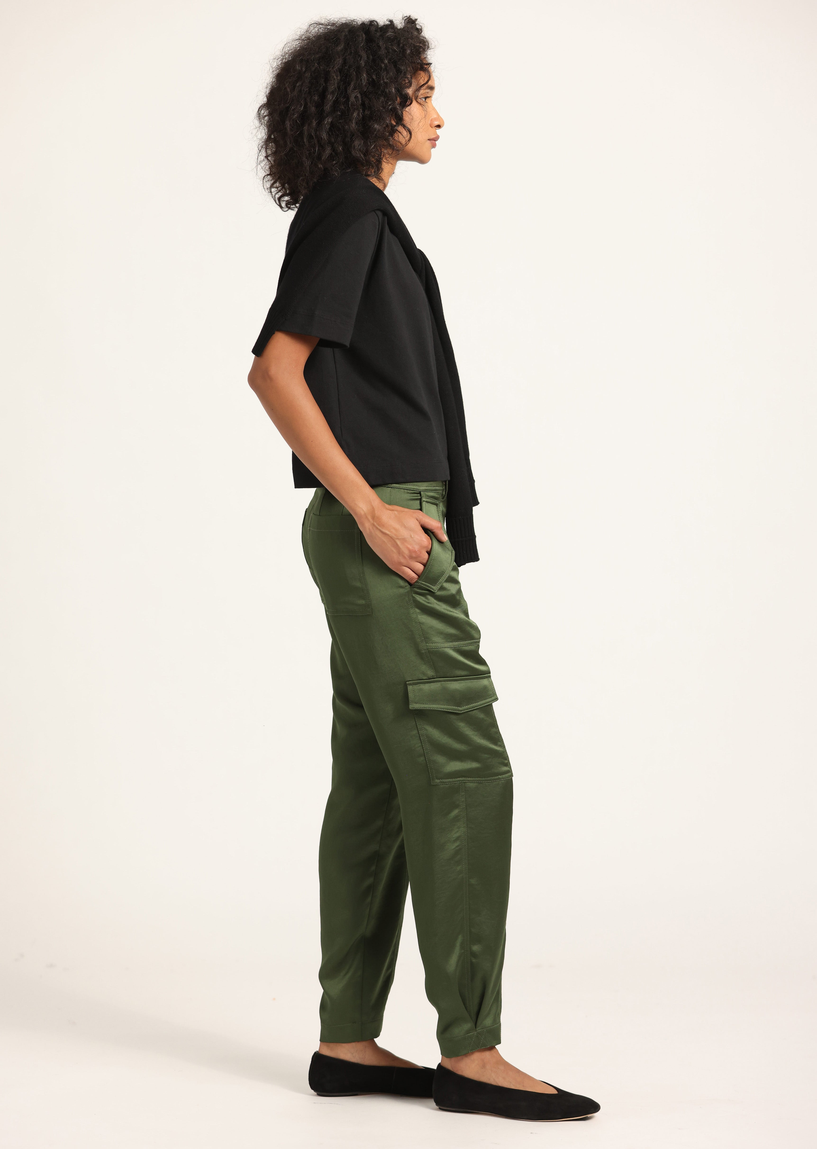 ELIAN SATIN CARGO PANT - 5