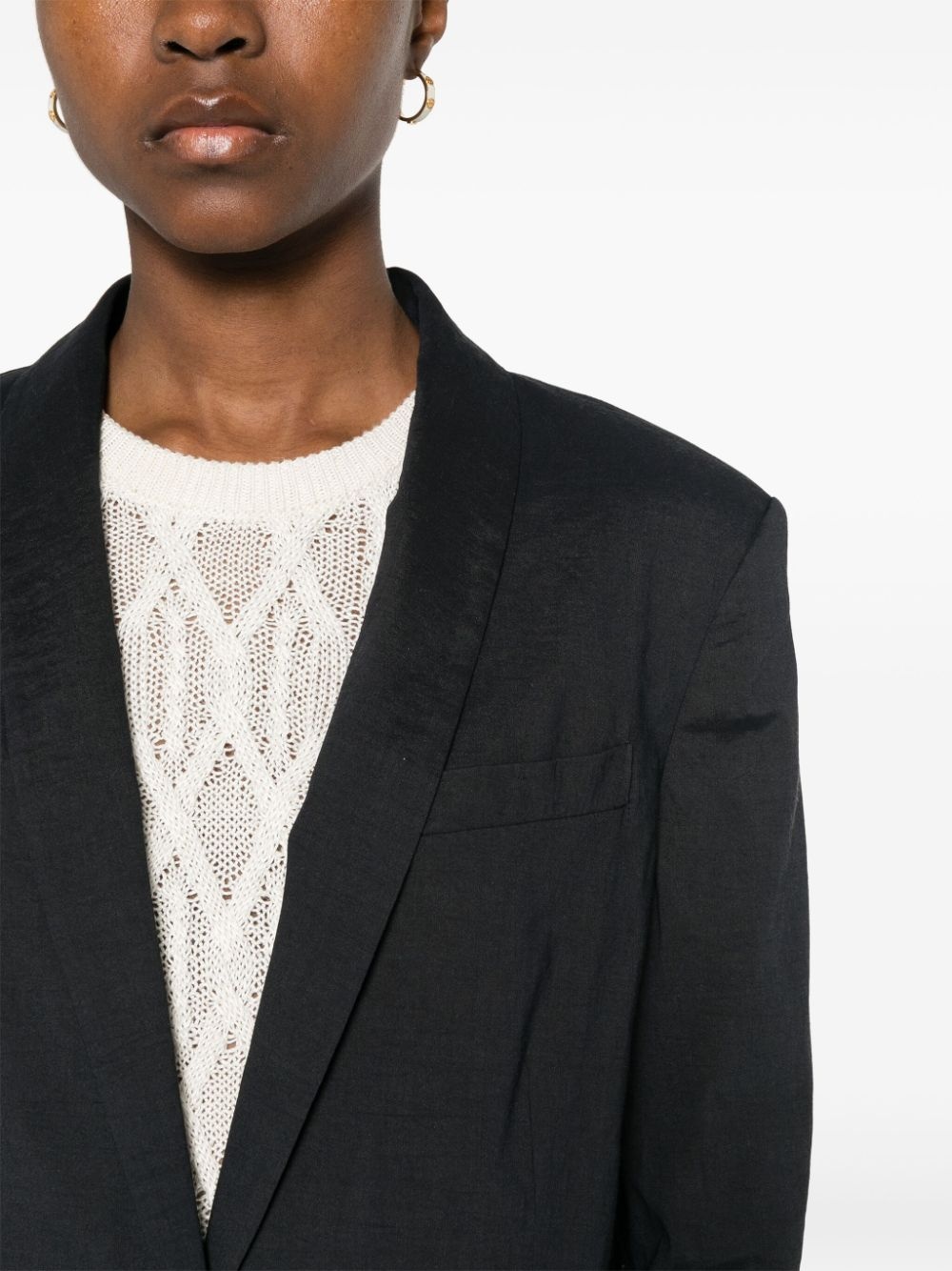 shawl-lapels single-breasted blazer - 5