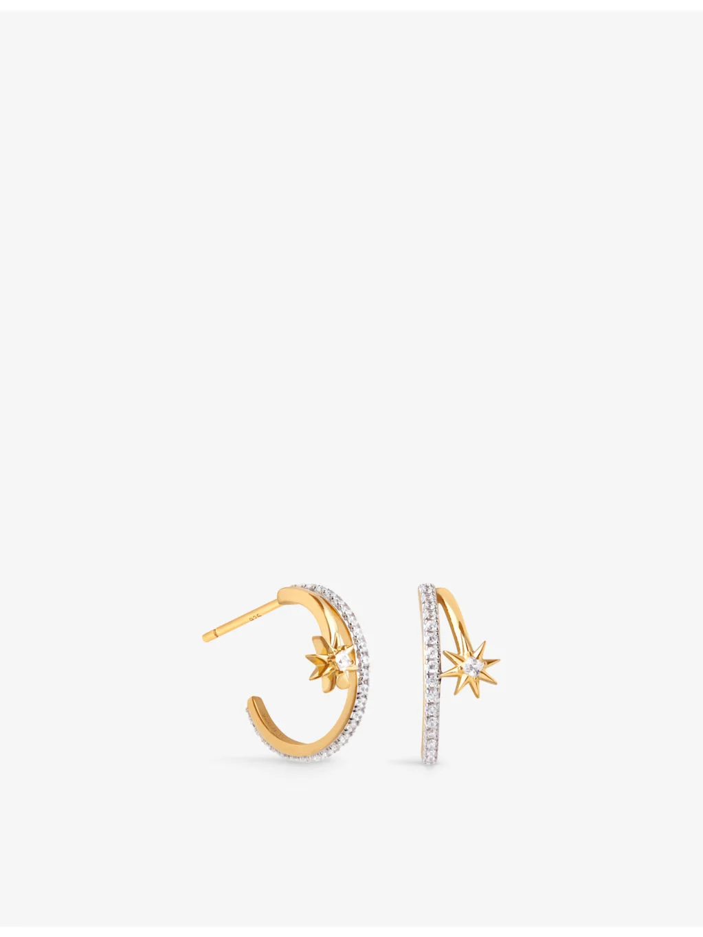 Cosmic Illusion rhodium-plated sterling-silver and cubic zirconia crystal hoop earrings - 1