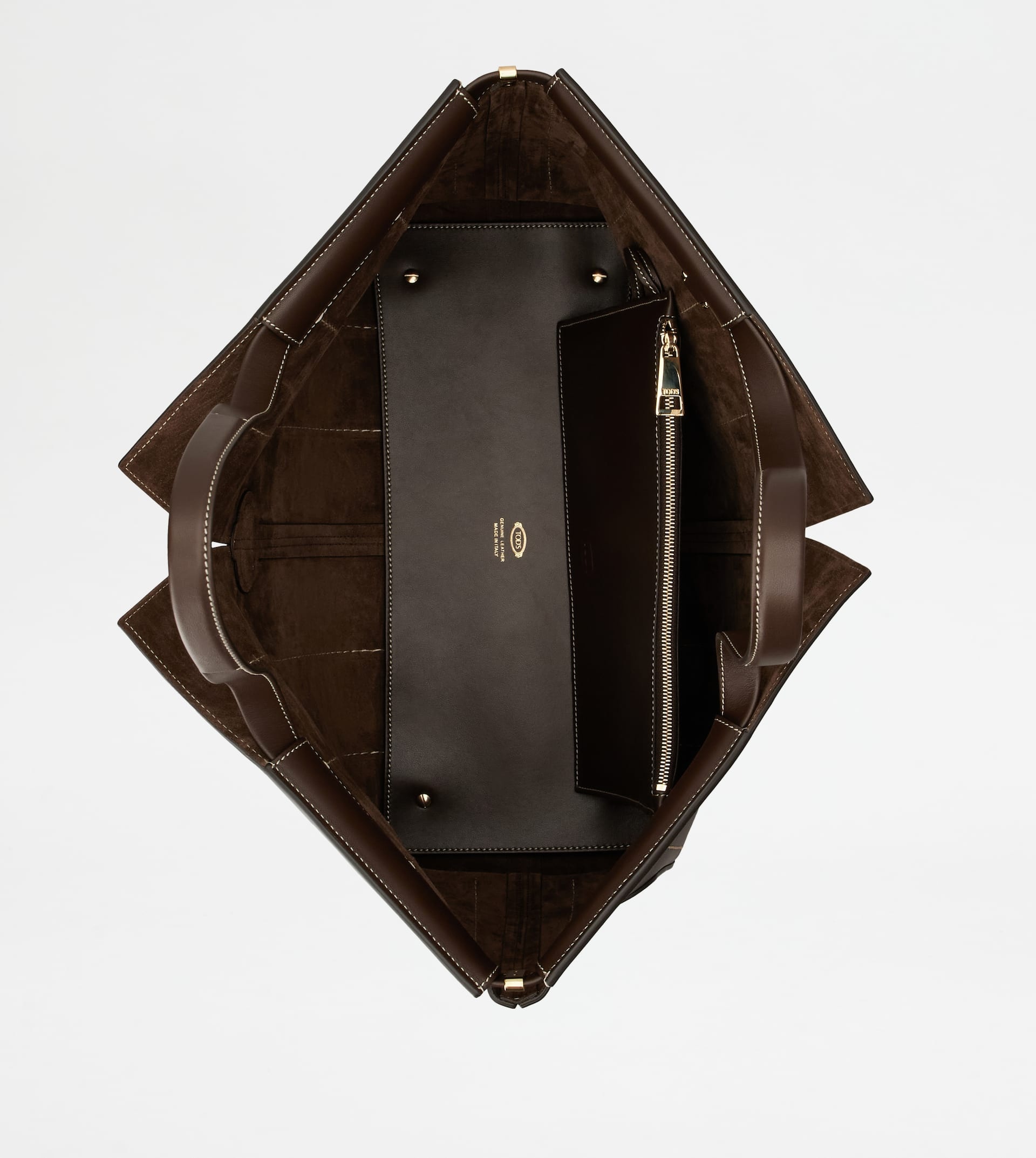 TOD'S DI BAG FOLIO IN LEATHER MEDIUM - BROWN - 5