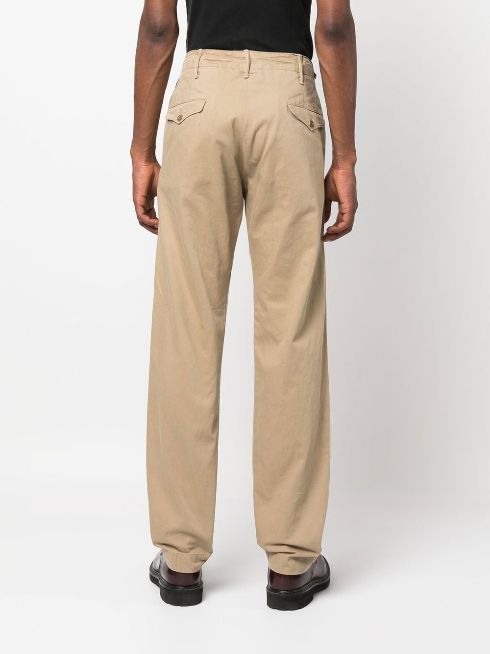 twill straight-leg trousers - 4