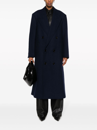 AMI Paris double-breasted long overcoat outlook