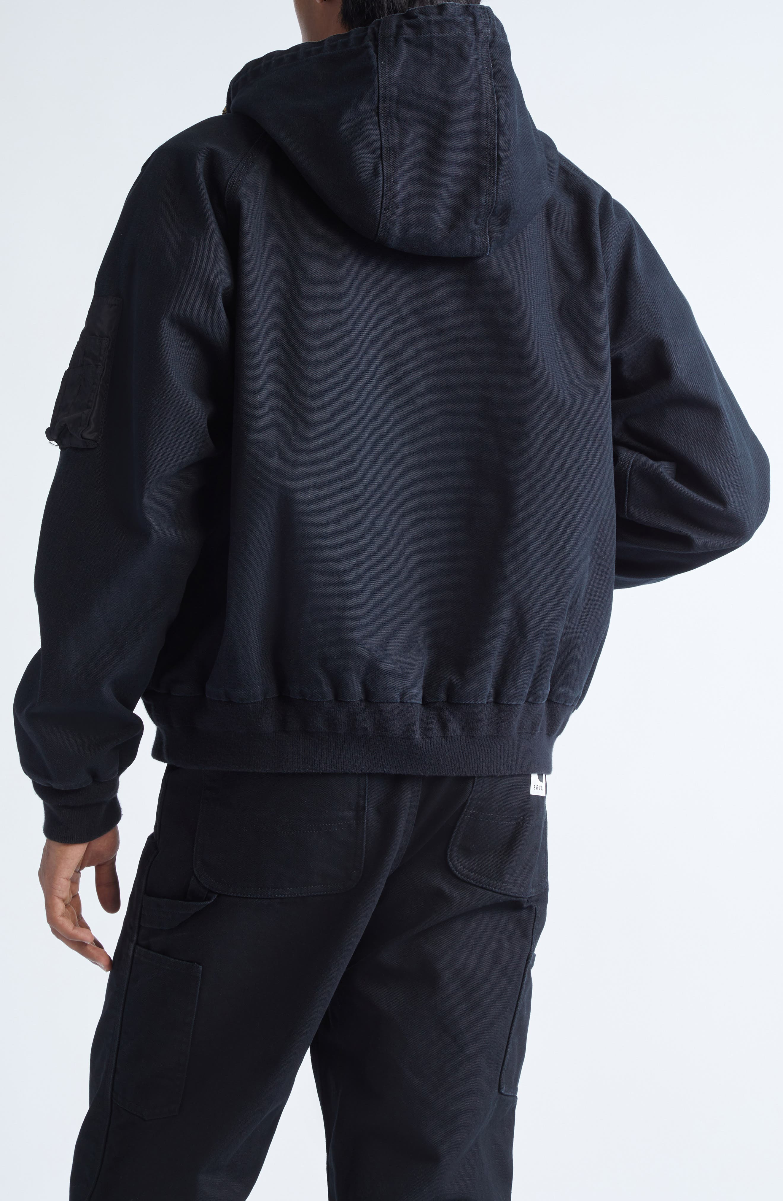 Sacai Carhartt WIP Washed Duck Canvas Jacket in Black at Nordstrom - 3