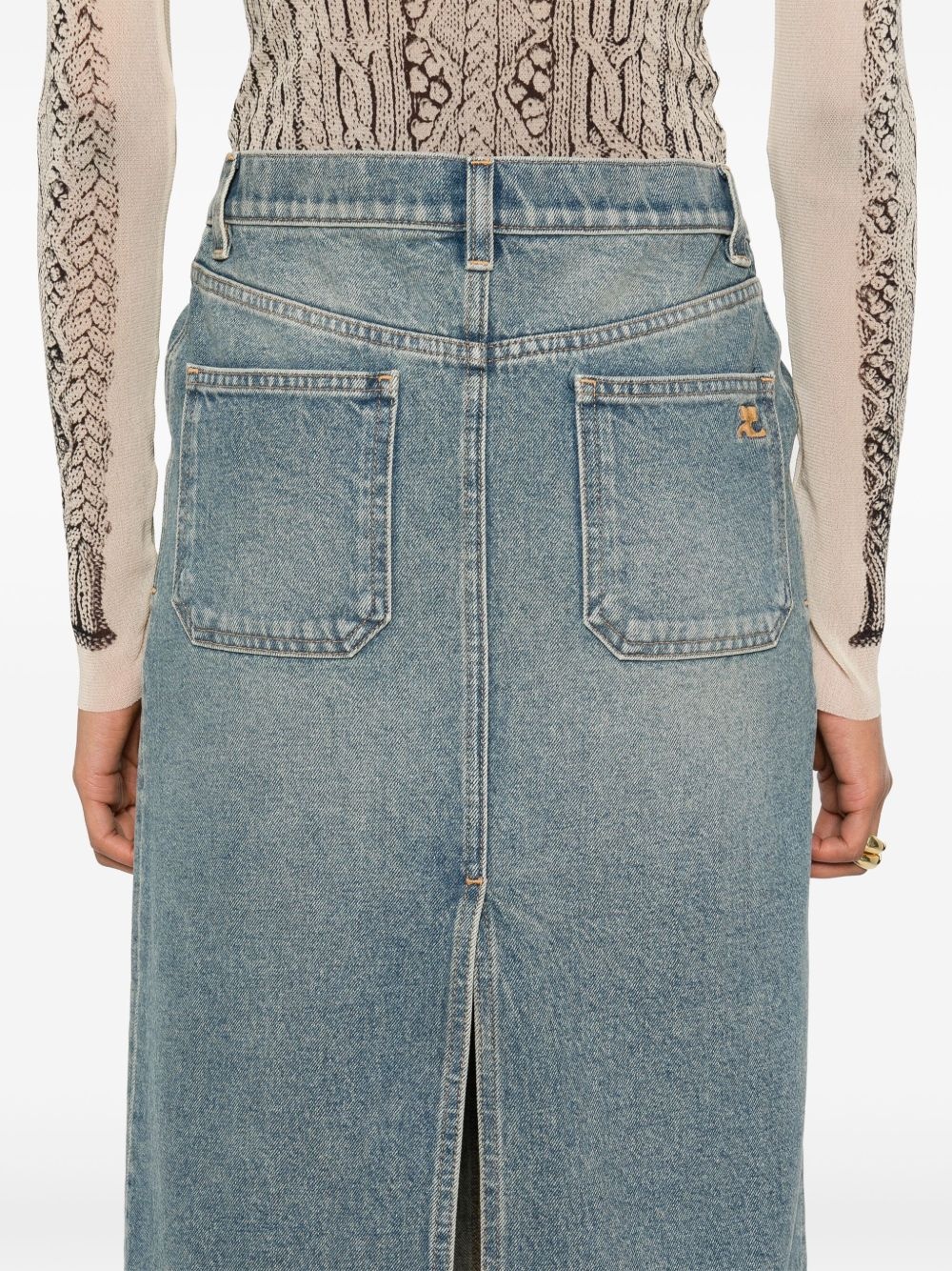 denim midi skirt - 5