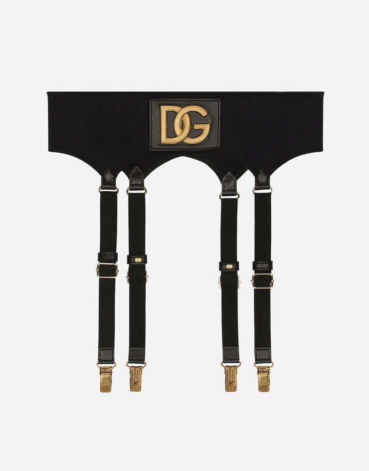 Spandex fabric garter belt with DG logo - 1